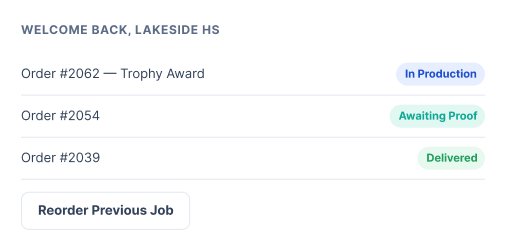 Trophy Shop Management Software Page Customer Communication